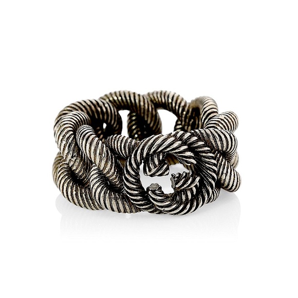 Gucci Other - Gucci sterling silver GG marmont ring 925 Gucci jewelry chain link ring size 11